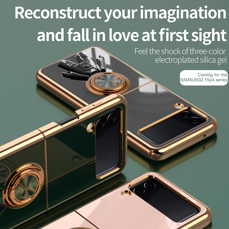 เหมาะสำหรับ Samsung Z Flip4/3 แฟชั่นสร้างสรรค์เคสโทรศัพท์มือถือรุ่นใหม่