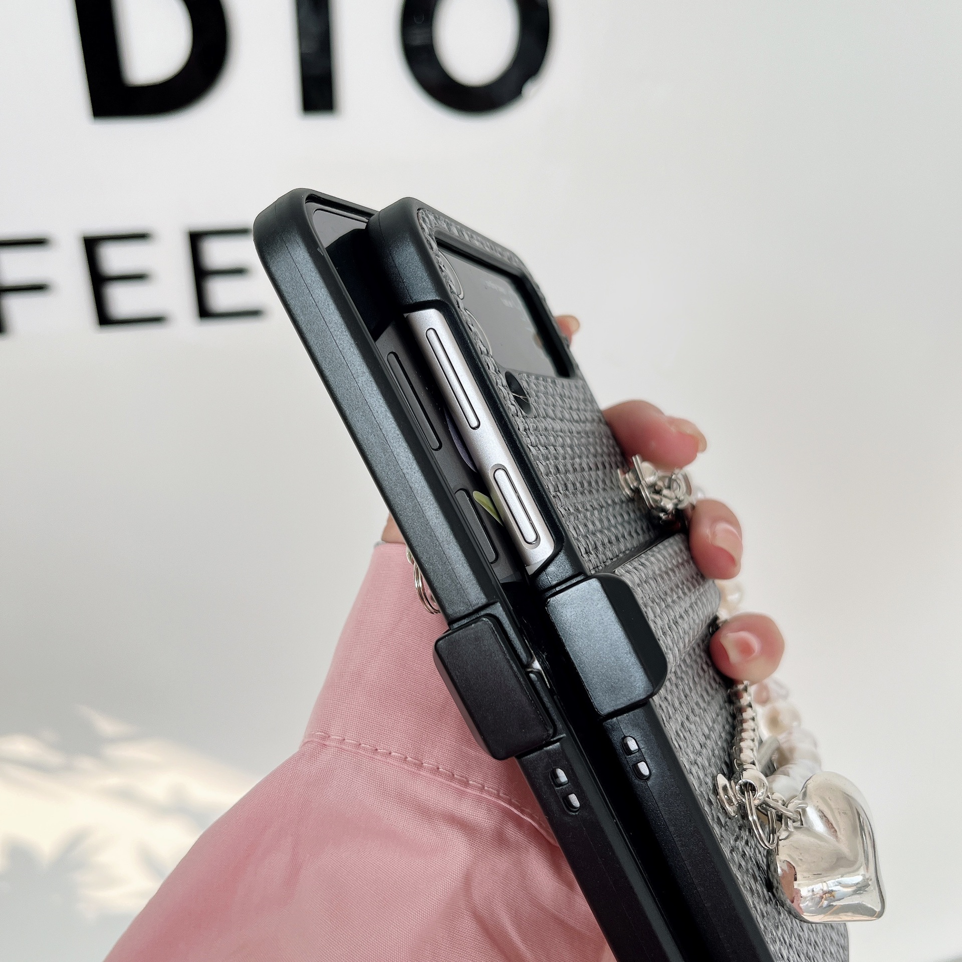 บานพับป้องกันสำหรับ Samsung Z Flip4/3 เคสโทรศัพท์แบบทอที่สร้างสรรค์และมีสไตล์