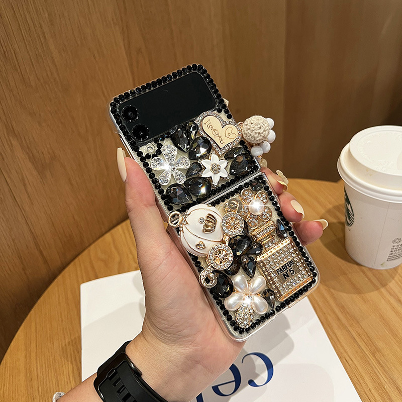 สำหรับ Samsung Z Flip3/4 เคสโทรศัพท์เพชรแฟชั่น