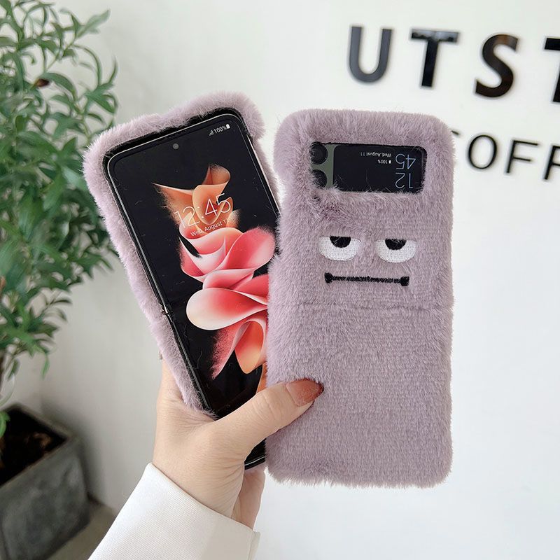 เหมาะสำหรับ Samsung Z Flip3/4 เคสโทรศัพท์ตุ๊กตาตลกน่ารัก