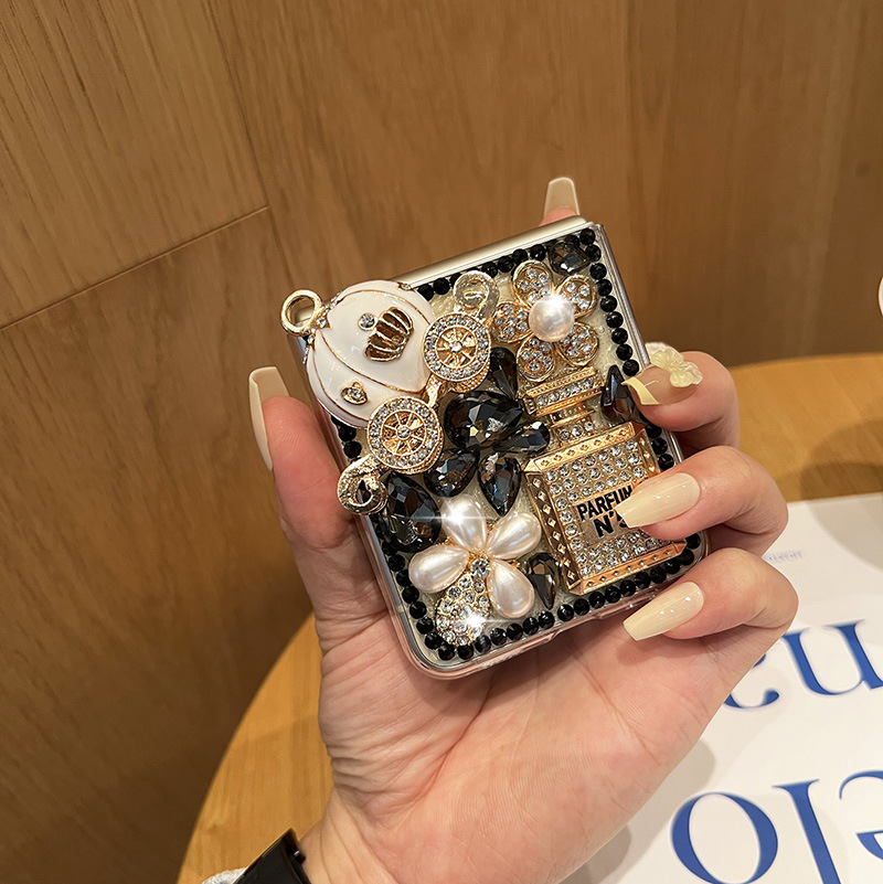 สำหรับ Samsung Z Flip3/4 เคสโทรศัพท์เพชรแฟชั่น