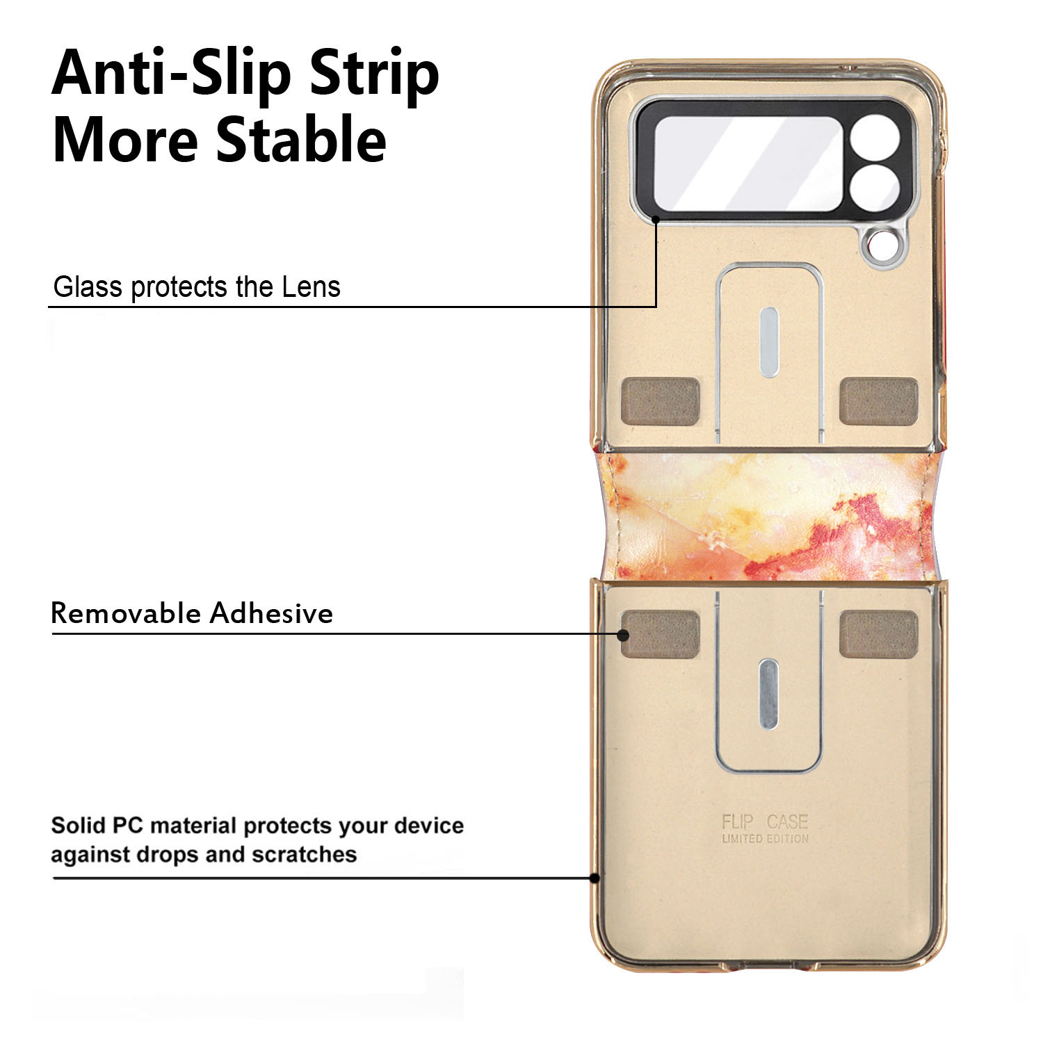 เหมาะสำหรับ Samsung Z Flip4/3 เคสโทรศัพท์แหวนแฟชั่นระดับไฮเอนด์