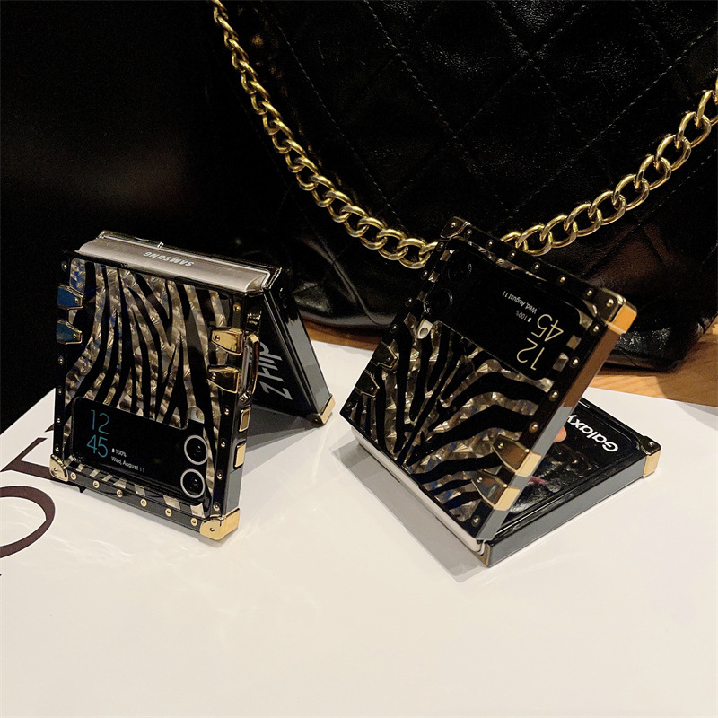 New Ring Leopard Print Stand Case for Samsung Galaxy Z Flip4 Flip3 5G