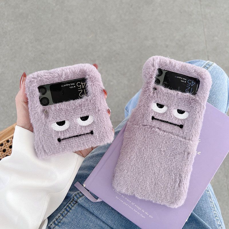 เหมาะสำหรับ Samsung Z Flip3/4 เคสโทรศัพท์ตุ๊กตาตลกน่ารัก