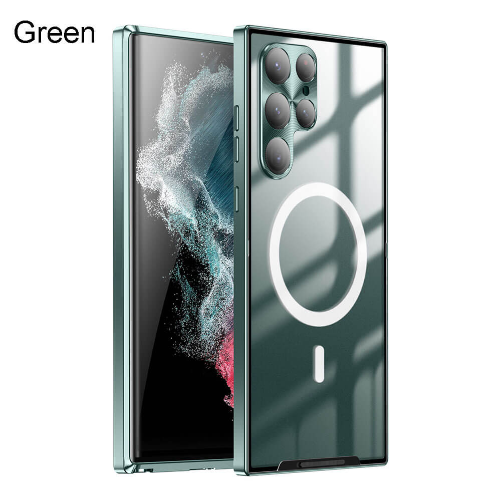 Compatible with Samsung S Series Magnetic Plating Glass Case