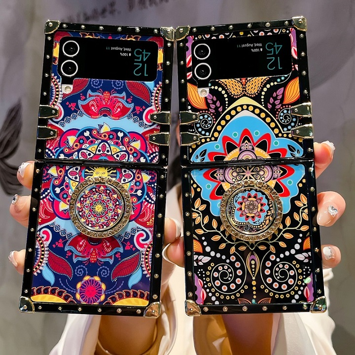 เข้ากันได้กับ Samsung Z Flip3/4 Ethnic Style Totem All-Inclusive เคสโทรศัพท์ถุงลมนิรภัยกันกระแทก