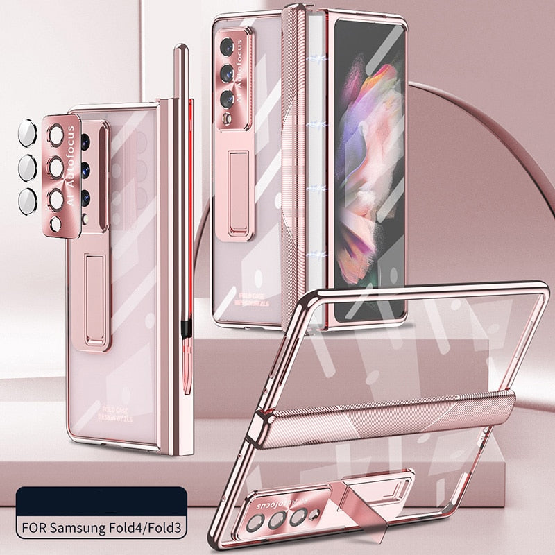 Magnetic Hinge Case For Samsung Galaxy Z Fold4 5G Luxury Transparent C