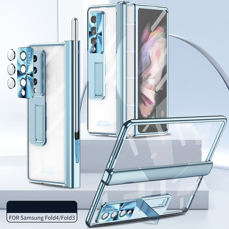 Magnetic Hinge Case For Samsung Galaxy Z Fold4 5G Luxury Transparent C