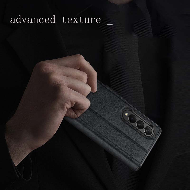 เหมาะสำหรับ Samsung Z Fold4/3 เคสโทรศัพท์หนังแบบกำหนดเองขั้นสูง