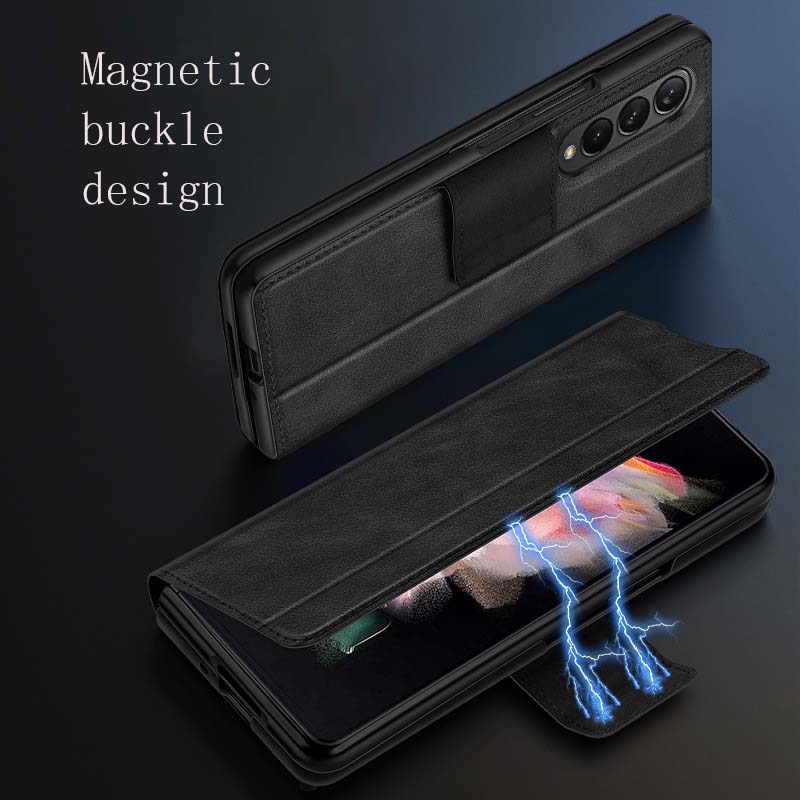 เหมาะสำหรับ Samsung Z Fold4/3 เคสโทรศัพท์หนังแบบกำหนดเองขั้นสูง