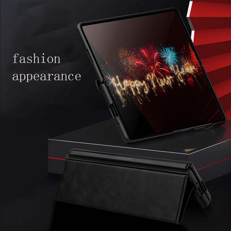 เหมาะสำหรับ Samsung Z Fold4/3 เคสโทรศัพท์หนังแบบกำหนดเองขั้นสูง