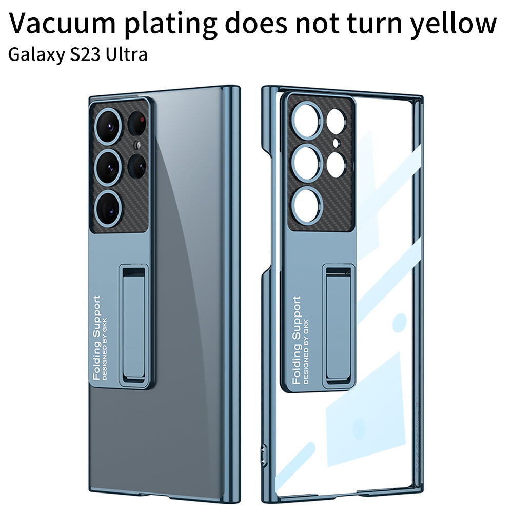 Suitable for Samsung S series fine hole bracket transparent electroplating mobile phone case