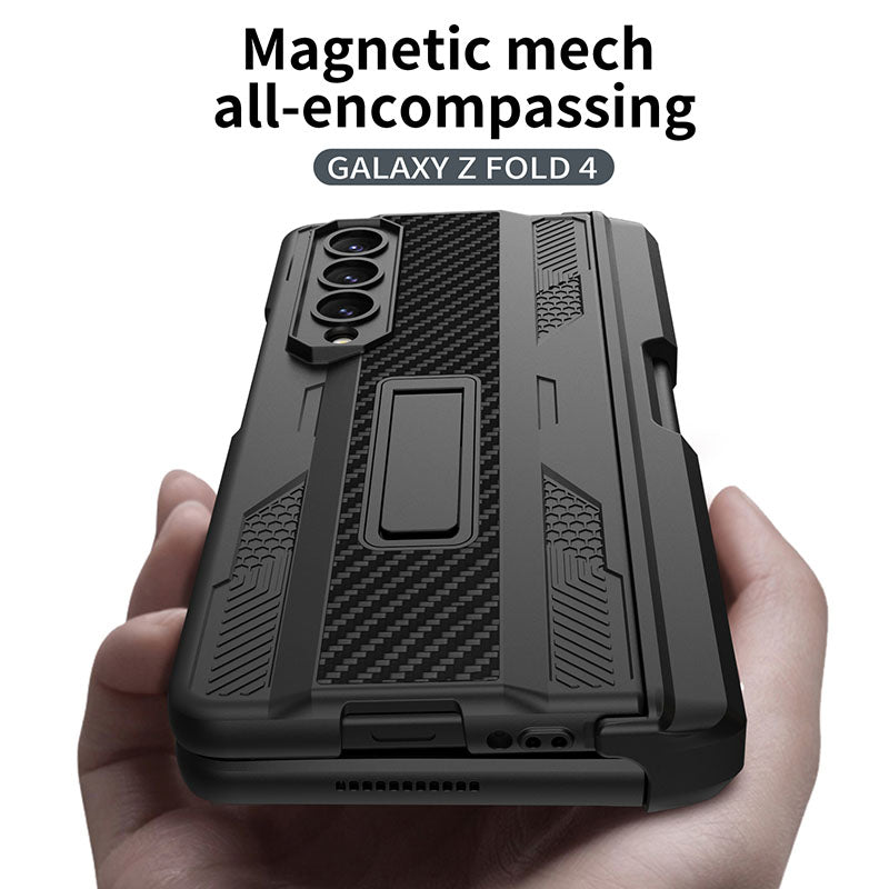เหมาะสำหรับเคสโทรศัพท์มือถือแฟชั่นสำหรับธุรกิจ Samsung Z Fold4/3 พร้อมช่องเสียบปากกาและฟิล์มกระจกนิรภัยที่วางโทรศัพท์มือถือ