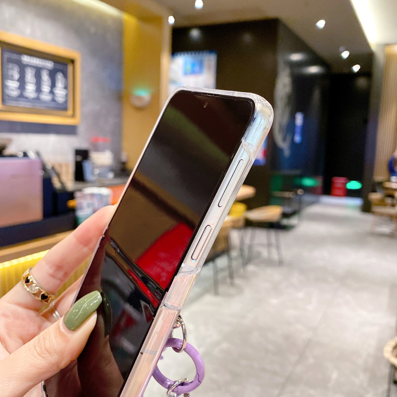 เหมาะสำหรับ Samsung Z Flip4/3 เคสโทรศัพท์กันกระแทกลายดอกไม้น่ารัก