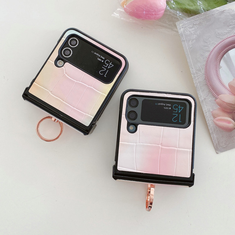 เหมาะสำหรับ Samsung Z Flip4/3 เคสโทรศัพท์มือถือลายจระเข้อัพเกรดใหม่