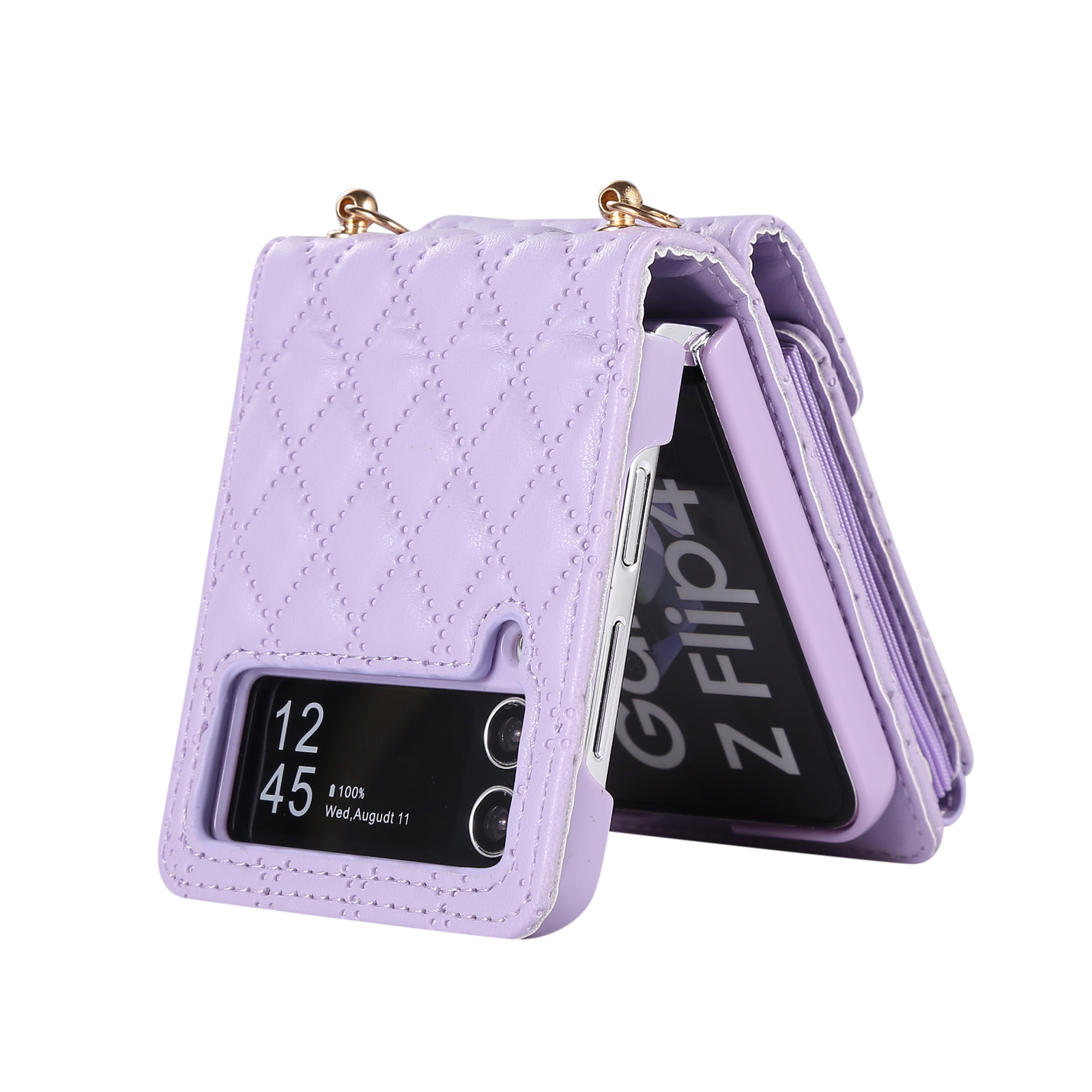 เหมาะสำหรับ Samsung Z Flip5/4/3 เคสโทรศัพท์มือถือป้องกันการหล่นแบบใหม่พร้อมช่องเสียบการ์ด