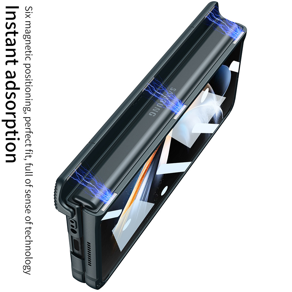 เหมาะสำหรับ Samsung Z Fold4/3 เคสโทรศัพท์ธุรกิจสร้างสรรค์พร้อมช่องใส่ปากกาฟิล์มกระจกนิรภัย