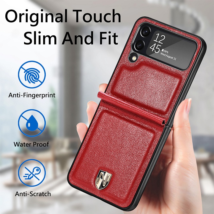 เคสโทรศัพท์หนังคุณภาพสูงสำหรับ Samsung Z Flip3/4