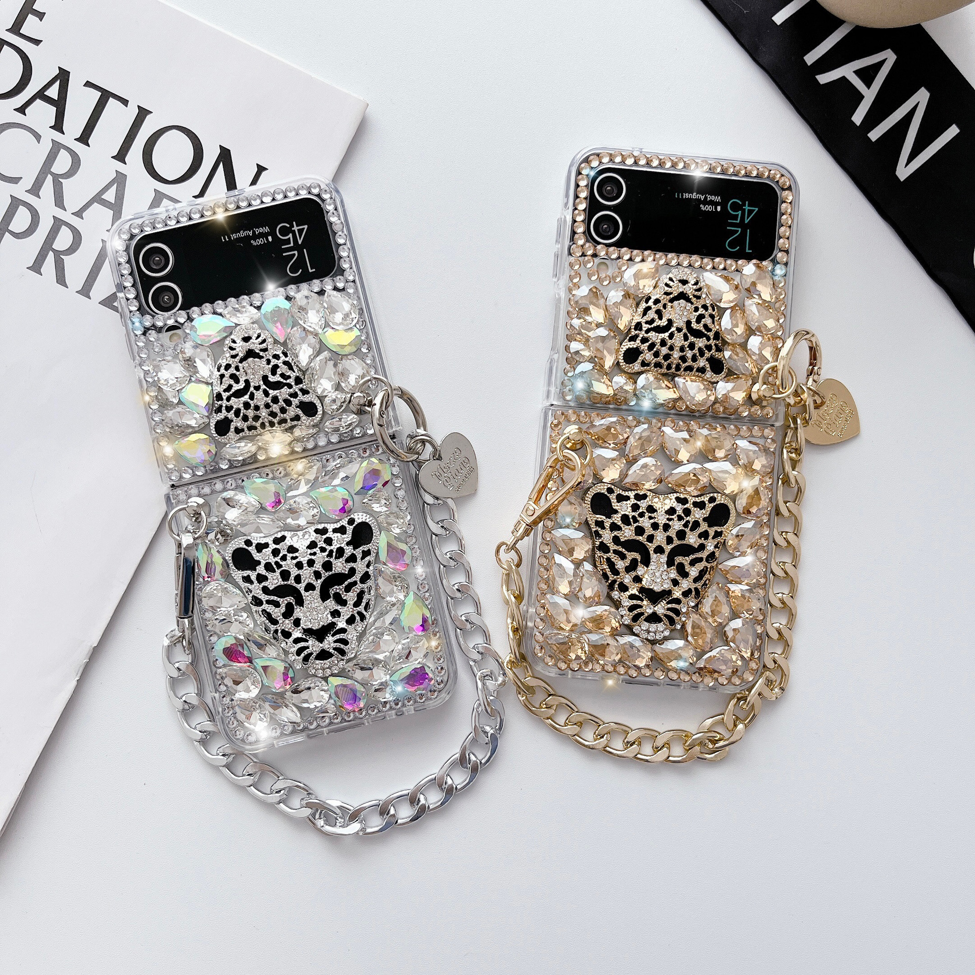 เคสโทรศัพท์หัวเสือดาวแฟชั่นใหม่สำหรับ Samsung Z Flip4/3