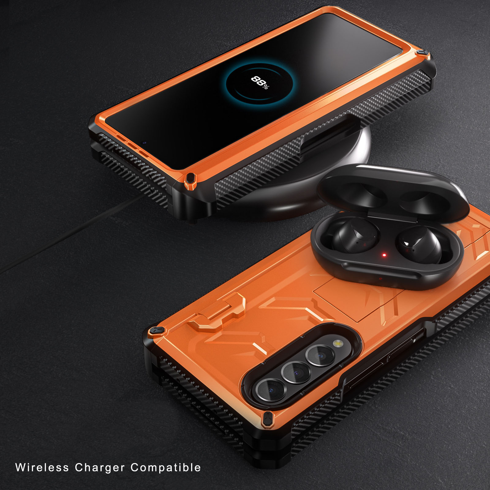 เหมาะสำหรับ Samsung Z Fold3/4 เคสโทรศัพท์มือถือกันกระแทกเกรดทหารขั้นสูง