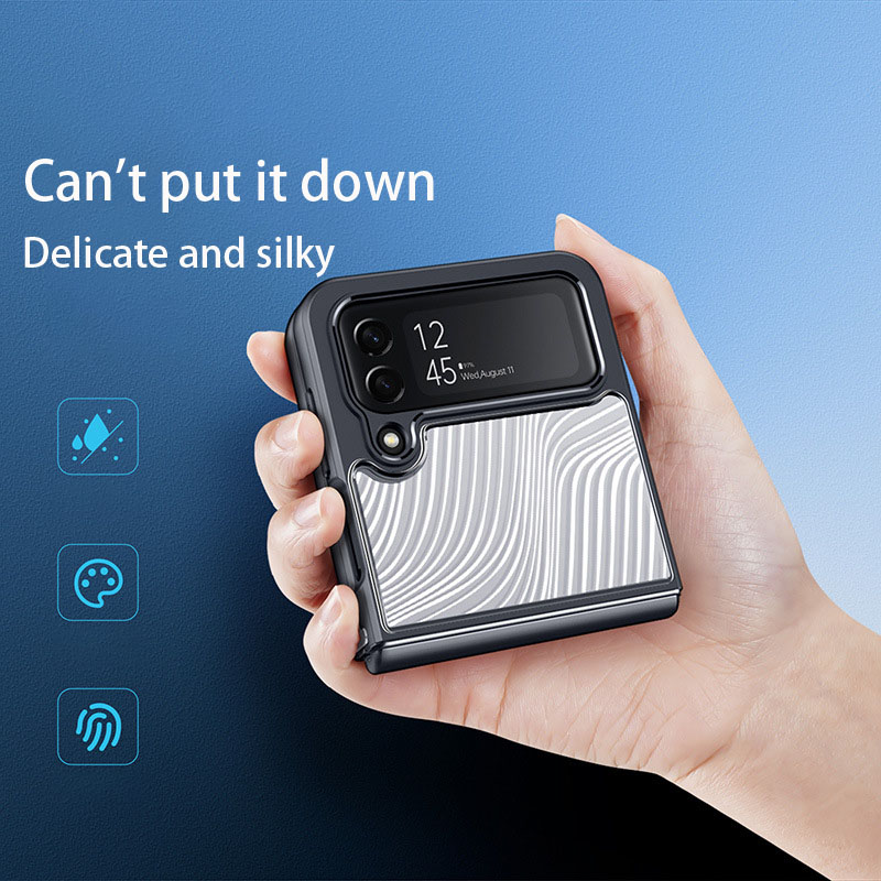 เหมาะสำหรับ Samsung Z Flip4/5 เคสโทรศัพท์มือถือแฟชั่นระดับไฮเอนด์ใหม่