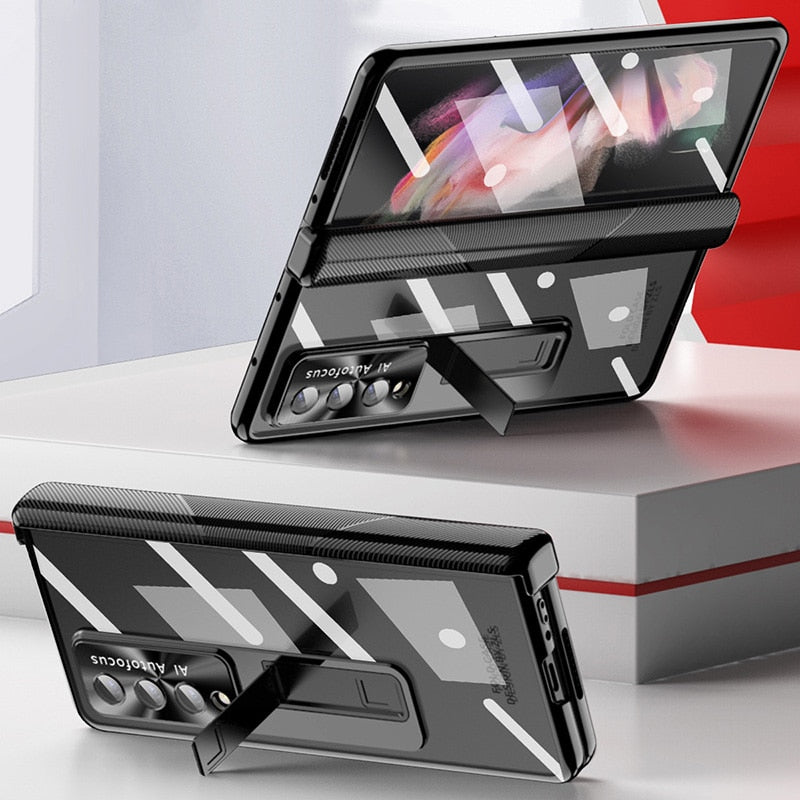 Magnetic Hinge Case For Samsung Galaxy Z Fold4 5G Luxury Transparent C