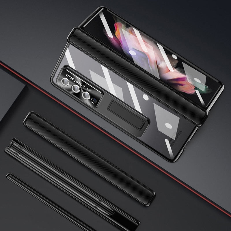 Magnetic Hinge Case For Samsung Galaxy Z Fold4 5G Luxury Transparent C
