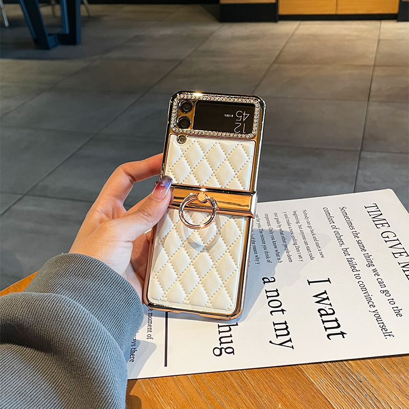 ใช้ได้กับ Samsung Z Flip3/4 Advanced Temperament Sticker Drill เคสโทรศัพท์มือถือ