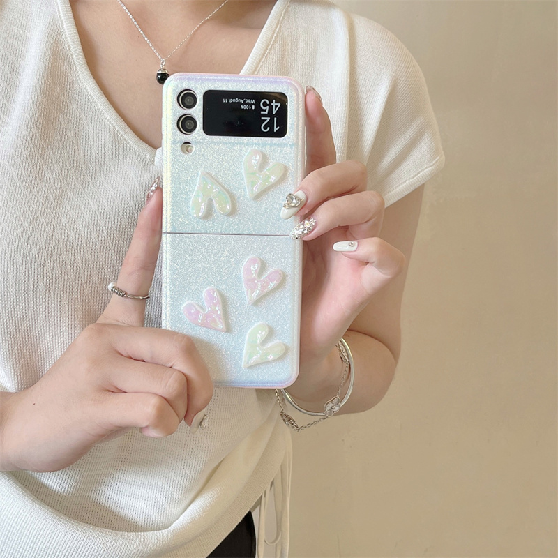เหมาะสำหรับ Samsung Z Flip4/3 เคสโทรศัพท์มือถือป้องกันการหล่นน่ารักใหม่