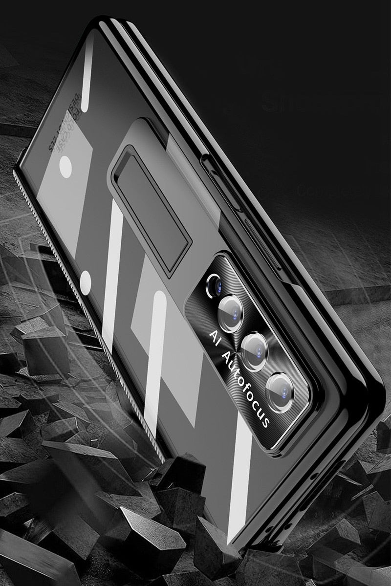 Magnetic Hinge Case For Samsung Galaxy Z Fold4 5G Luxury Transparent C
