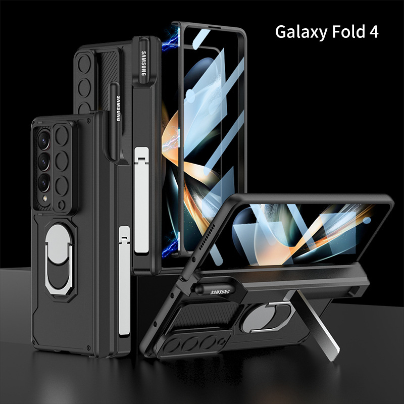 Samsung Galaxy Z Fold4/3 เคสพับผิวด้านพร้อมช่องใส่ปากกา