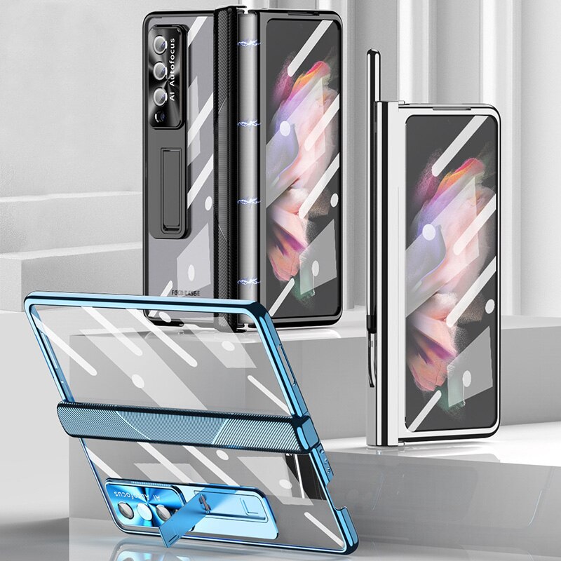 Magnetic Hinge Case For Samsung Galaxy Z Fold4 5G Luxury Transparent C