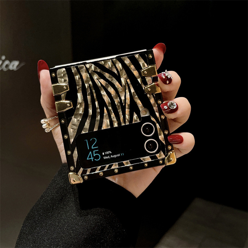 New Ring Leopard Print Stand Case for Samsung Galaxy Z Flip4 Flip3 5G