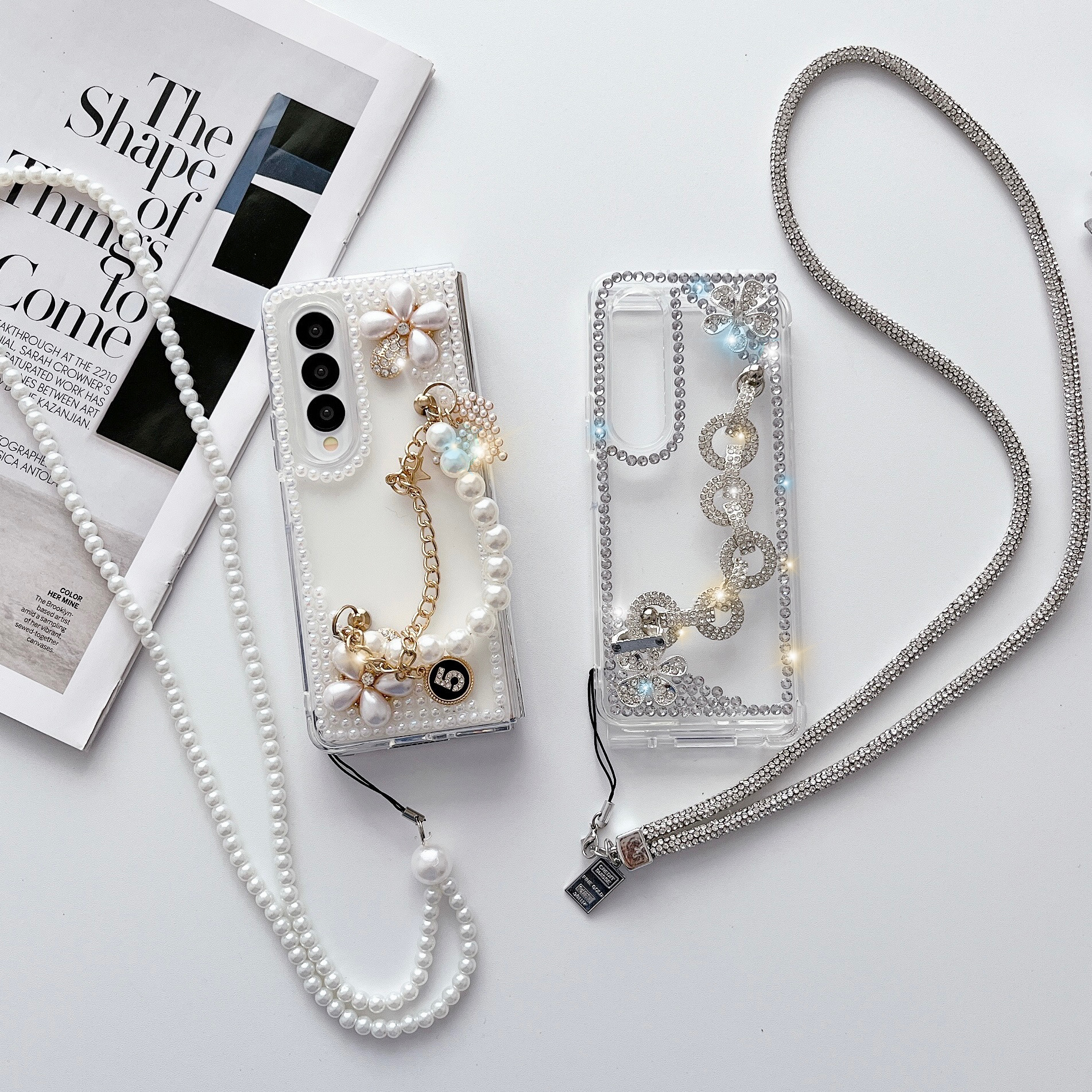 เคสโทรศัพท์มือถือสร้อยข้อมือเพชรกันกระแทก Samsung z fold3/4