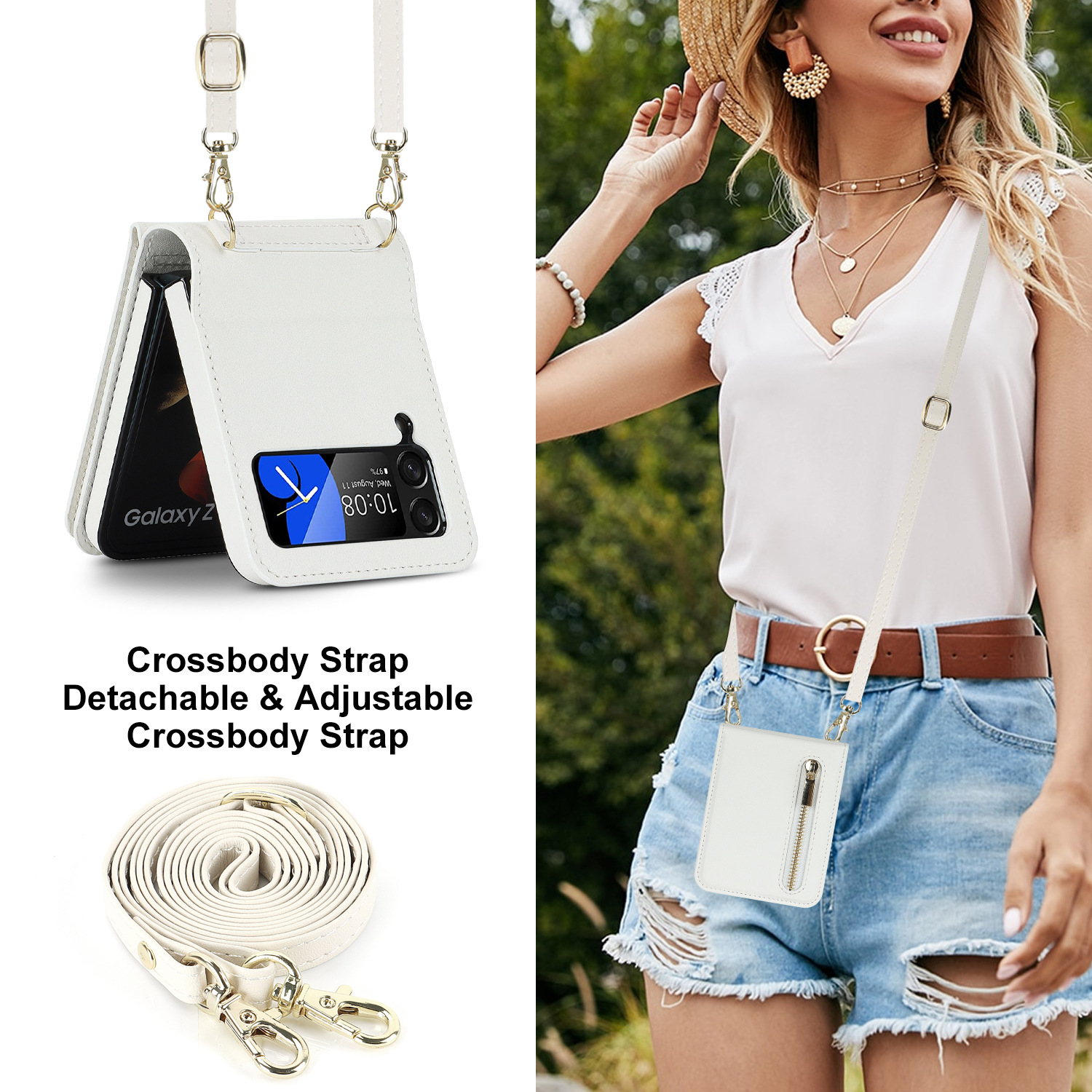 เหมาะสำหรับ Samsung Z Flip4/3 แฟชั่นหนังระดับไฮเอนด์เคสโทรศัพท์มือถือแบบรวมทุกอย่าง