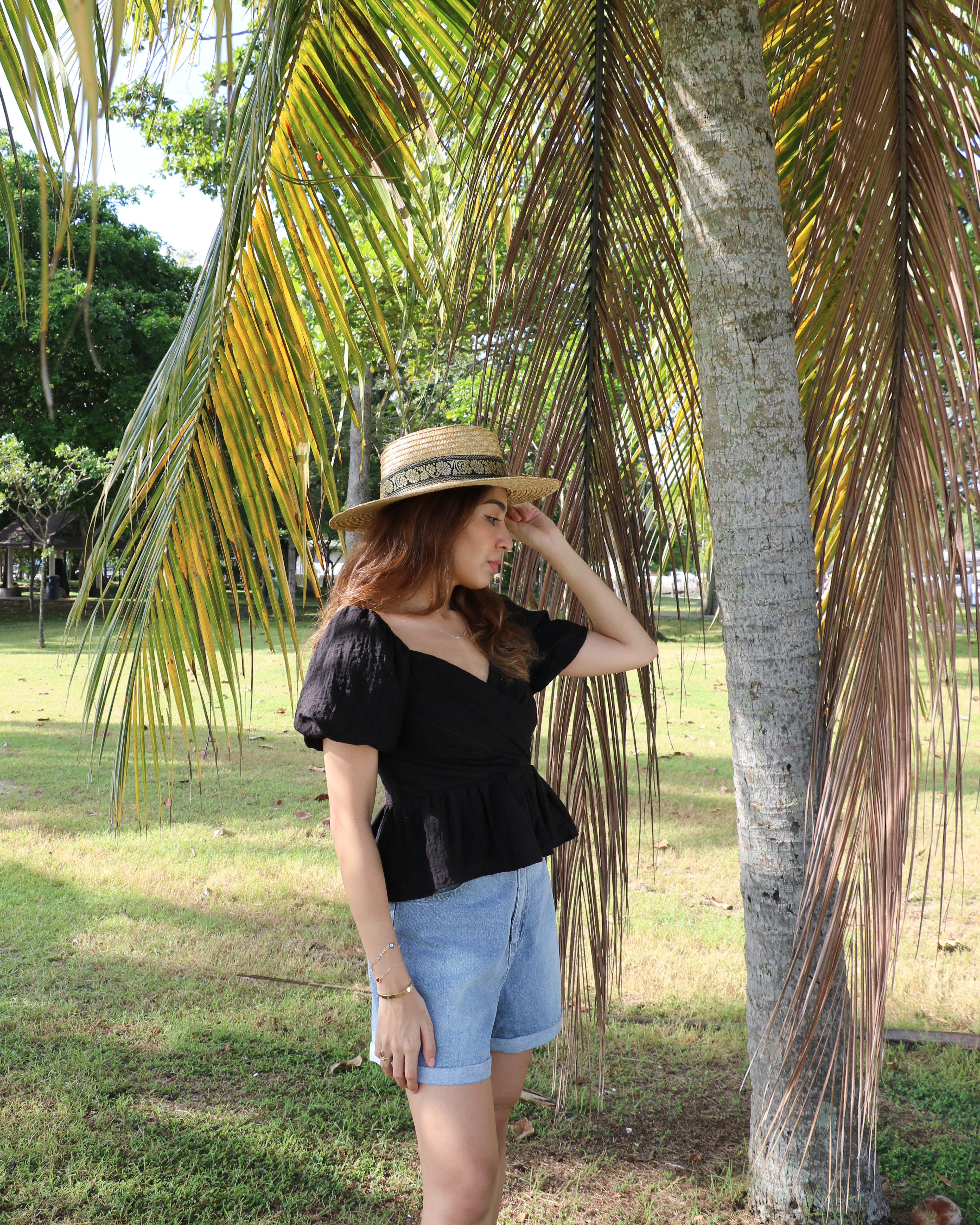 Layla Peplum Top in Black