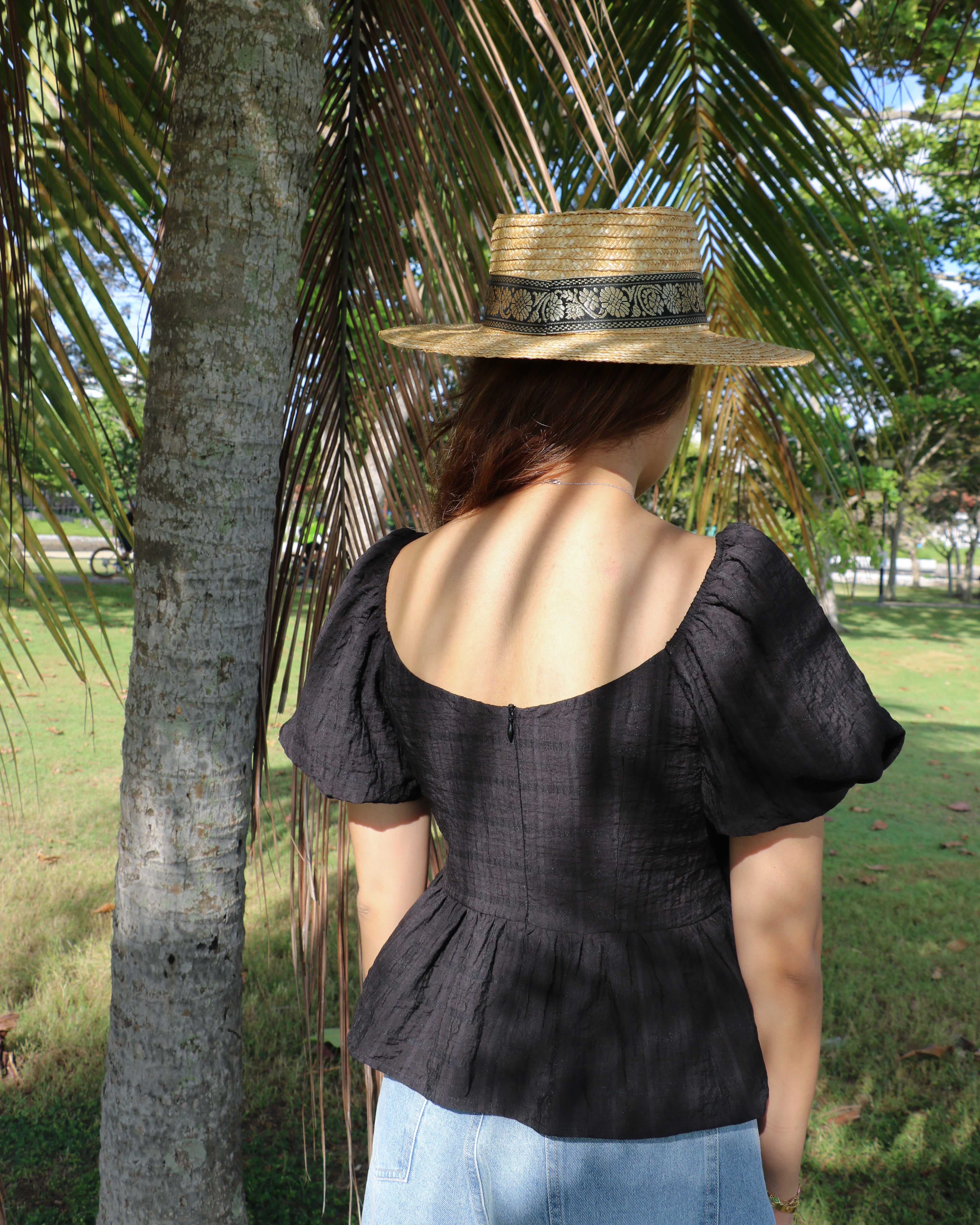 Layla Peplum Top in Black