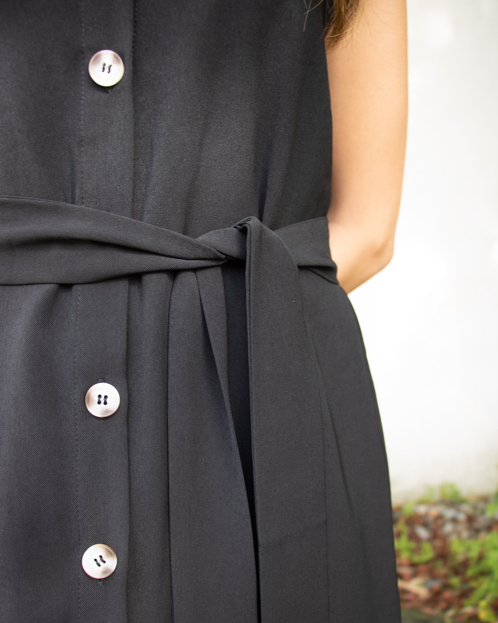Gwen Button Down Dress in Black
