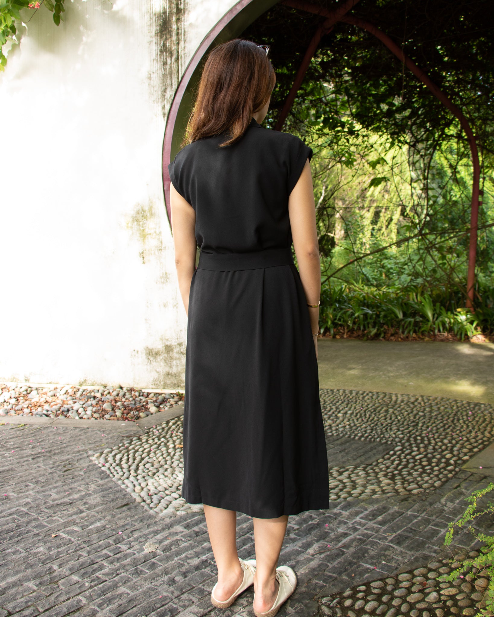 Gwen Button Down Dress in Black