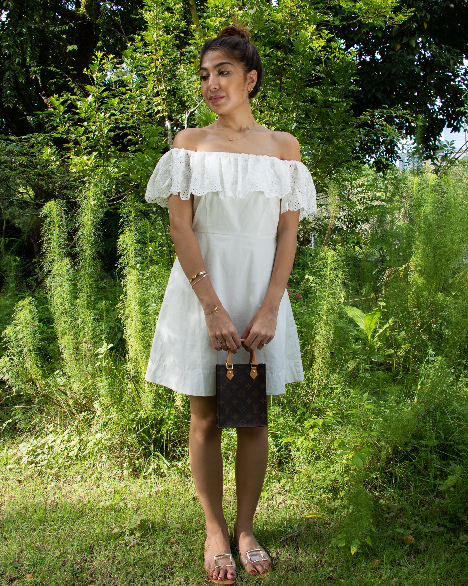 Valerie Eyelet Dress in White