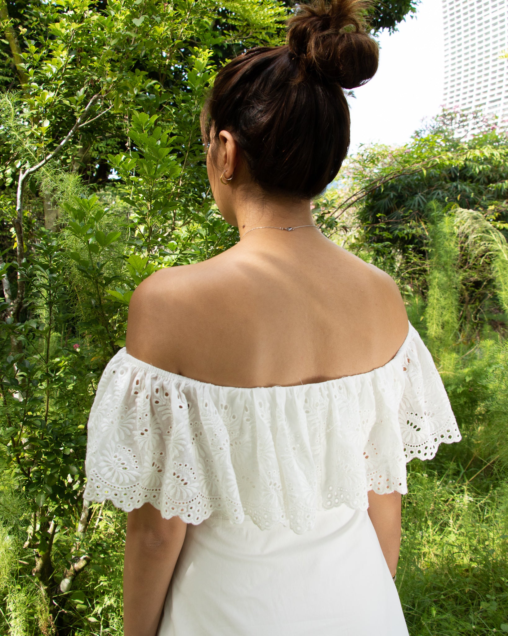 Valerie Eyelet Dress in White