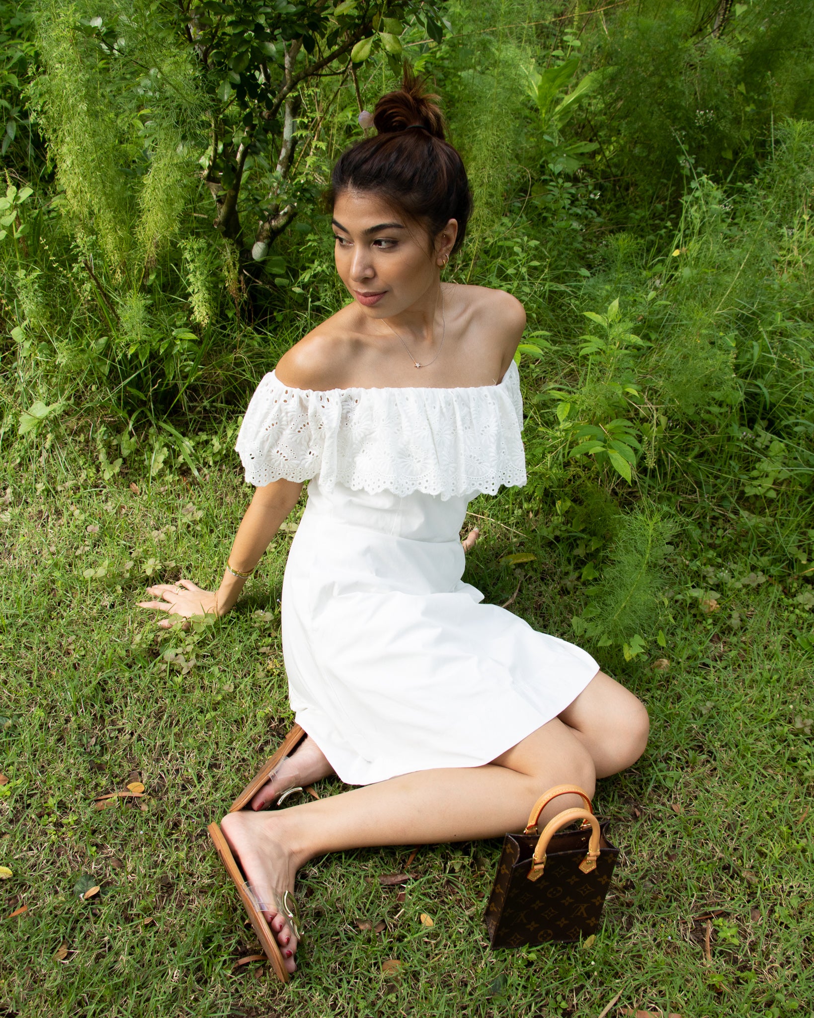 Valerie Eyelet Dress in White
