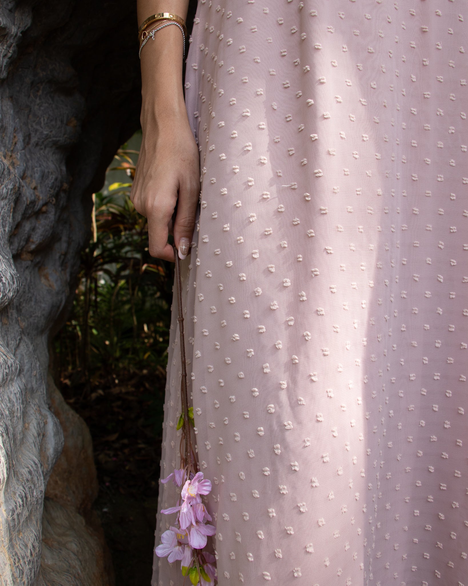 Emilia Midi Dress in Blush Pink