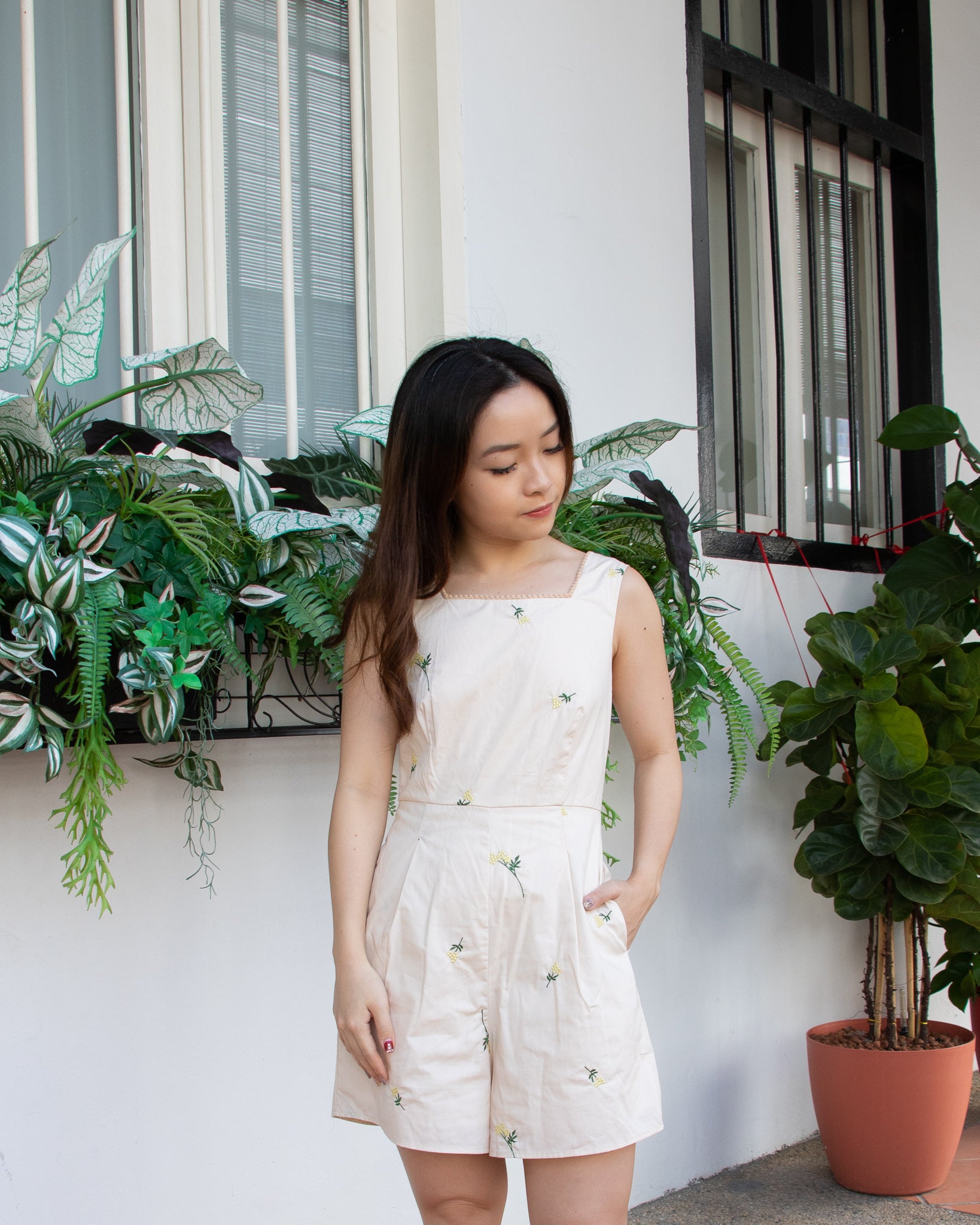 Odelia Romper in Cream