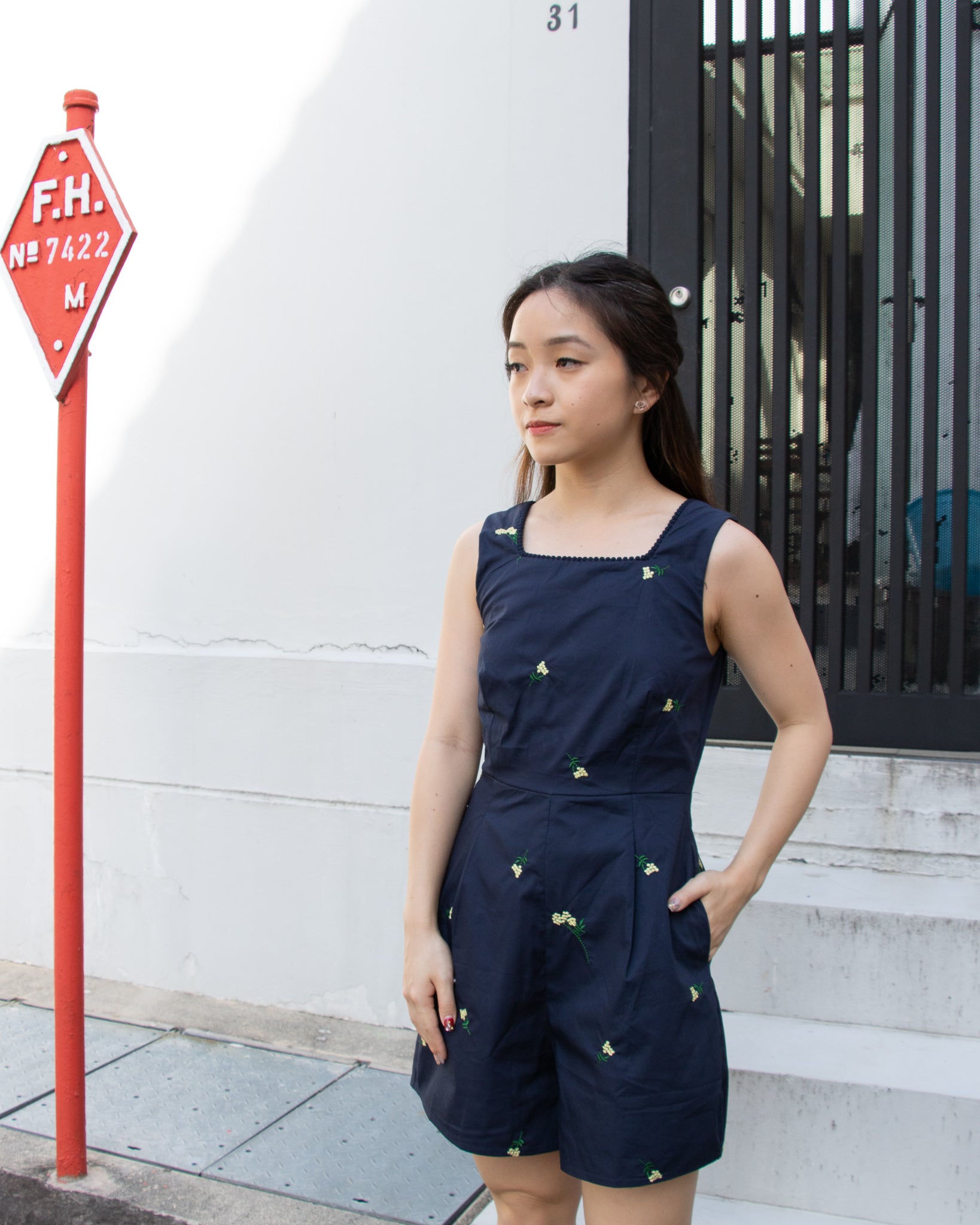 Odelia Romper in Navy
