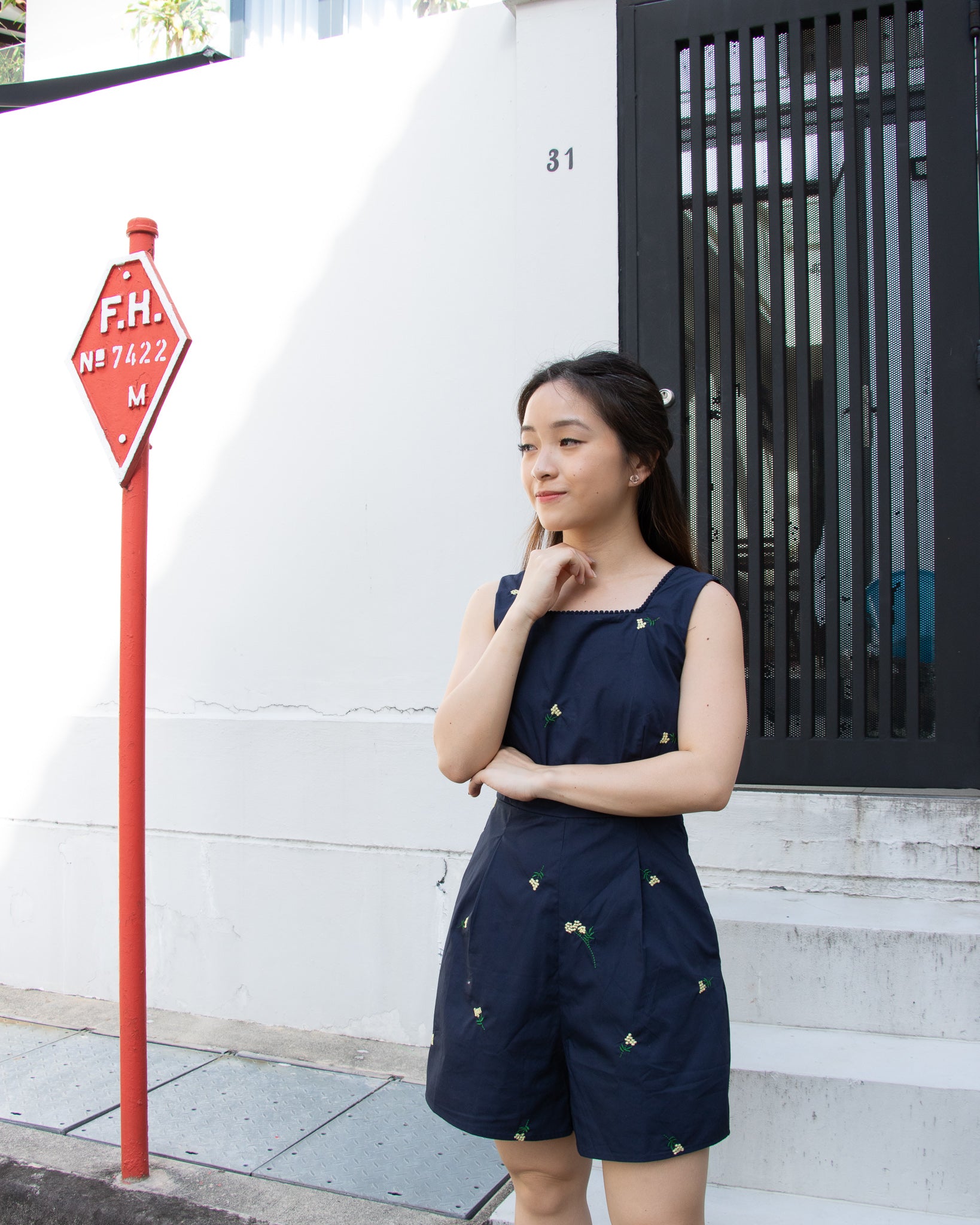 Odelia Romper in Navy