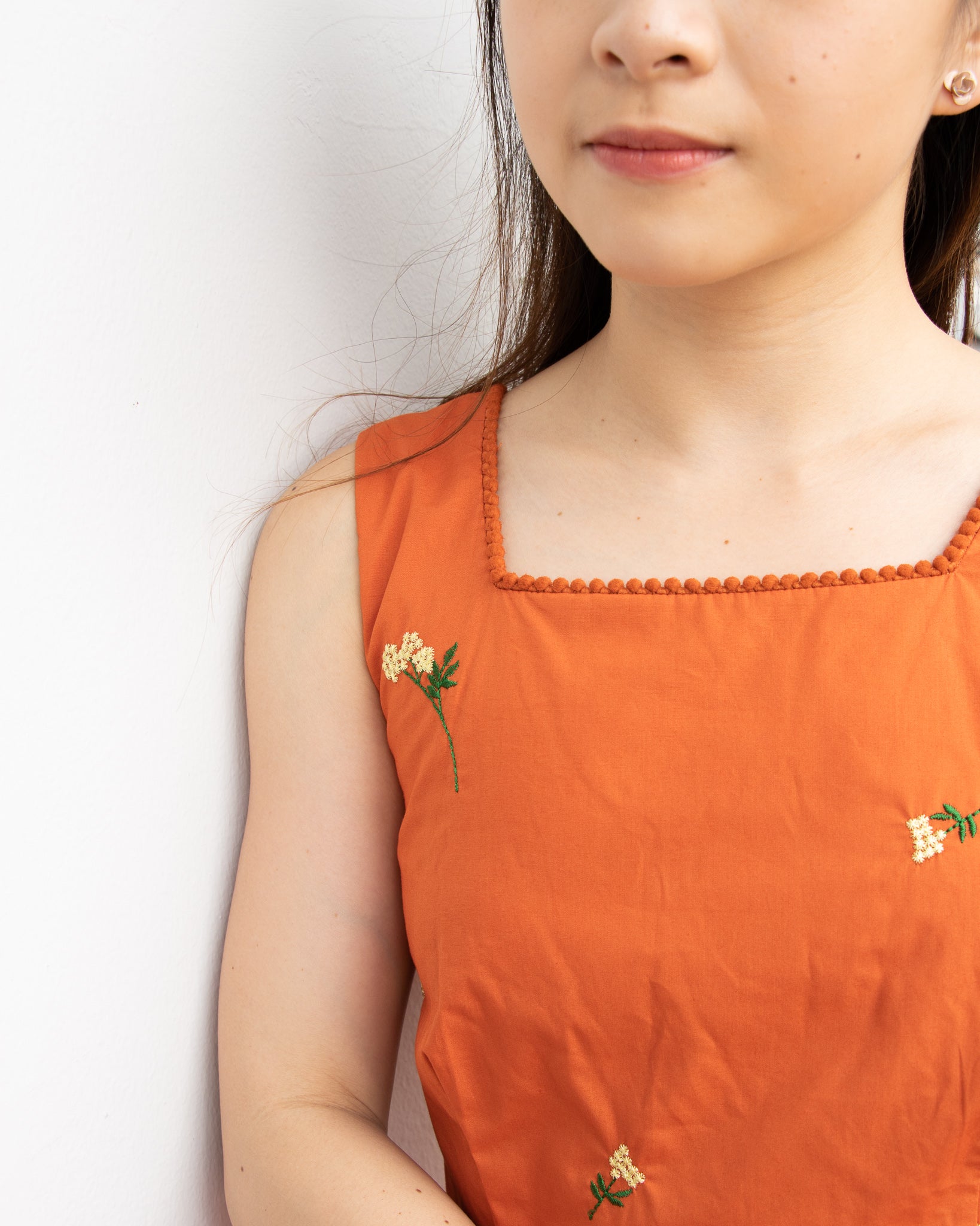 Odelia Romper in Tangerine