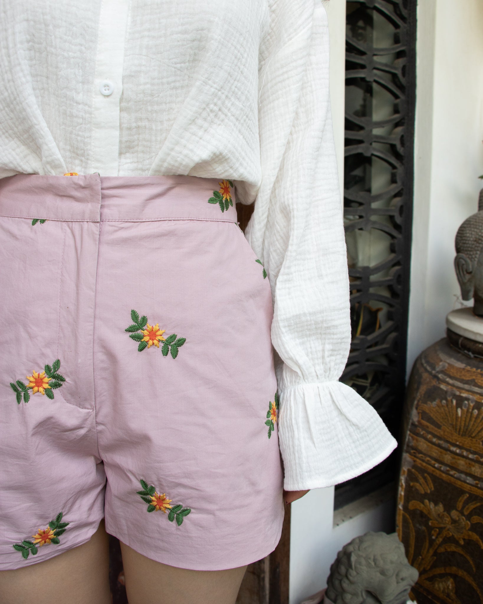 Lucile Shorts in Dusty Pink