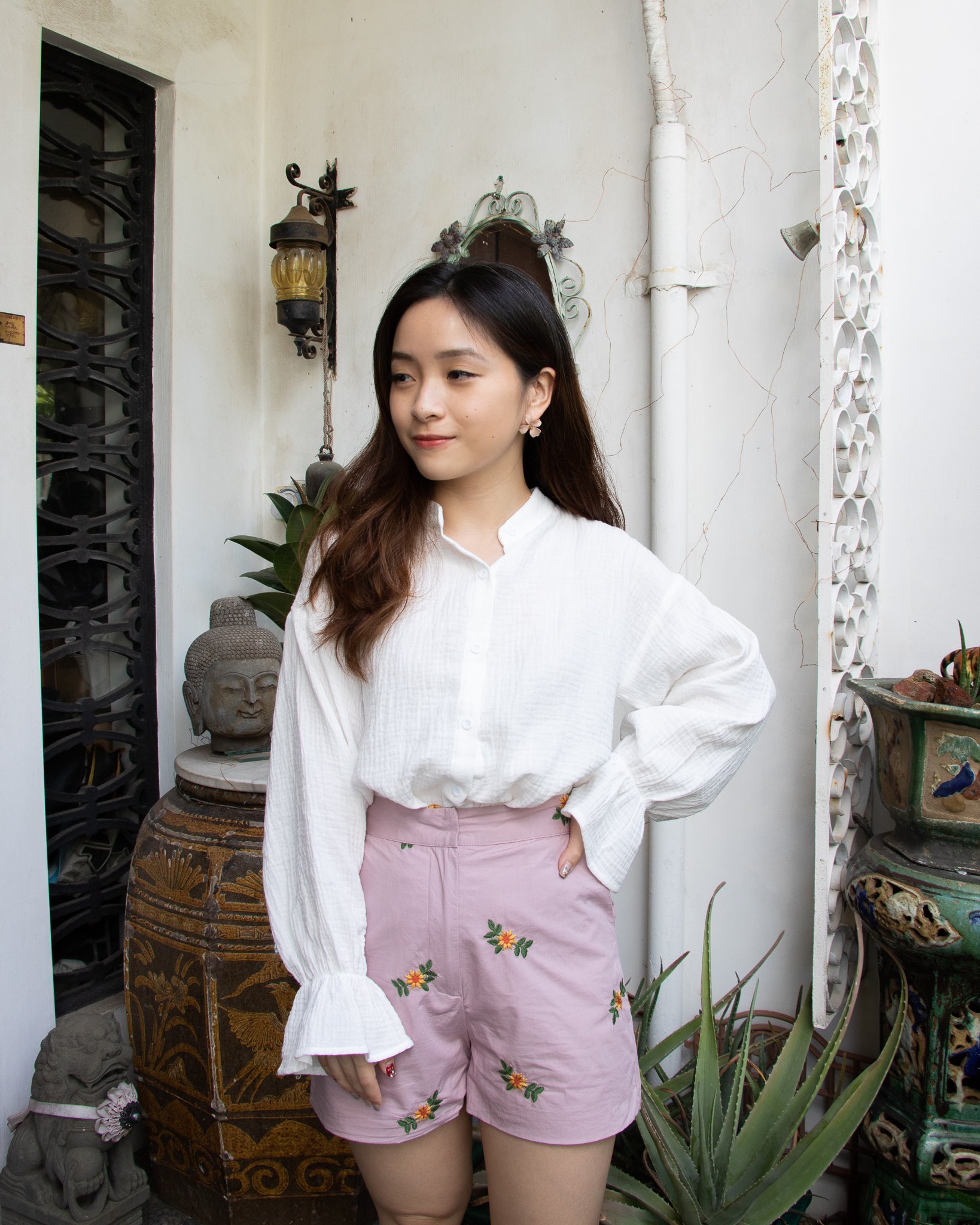 Lucile Shorts in Dusty Pink