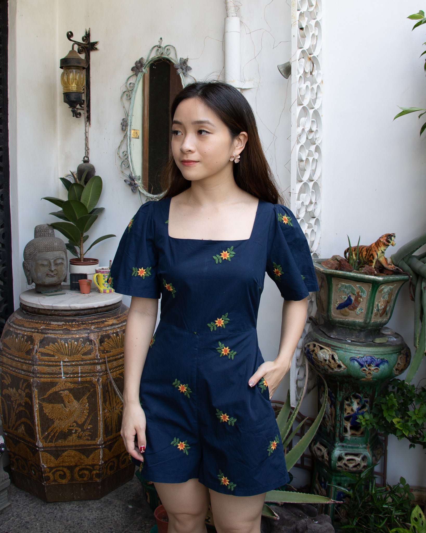 Lucinda Romper in Navy